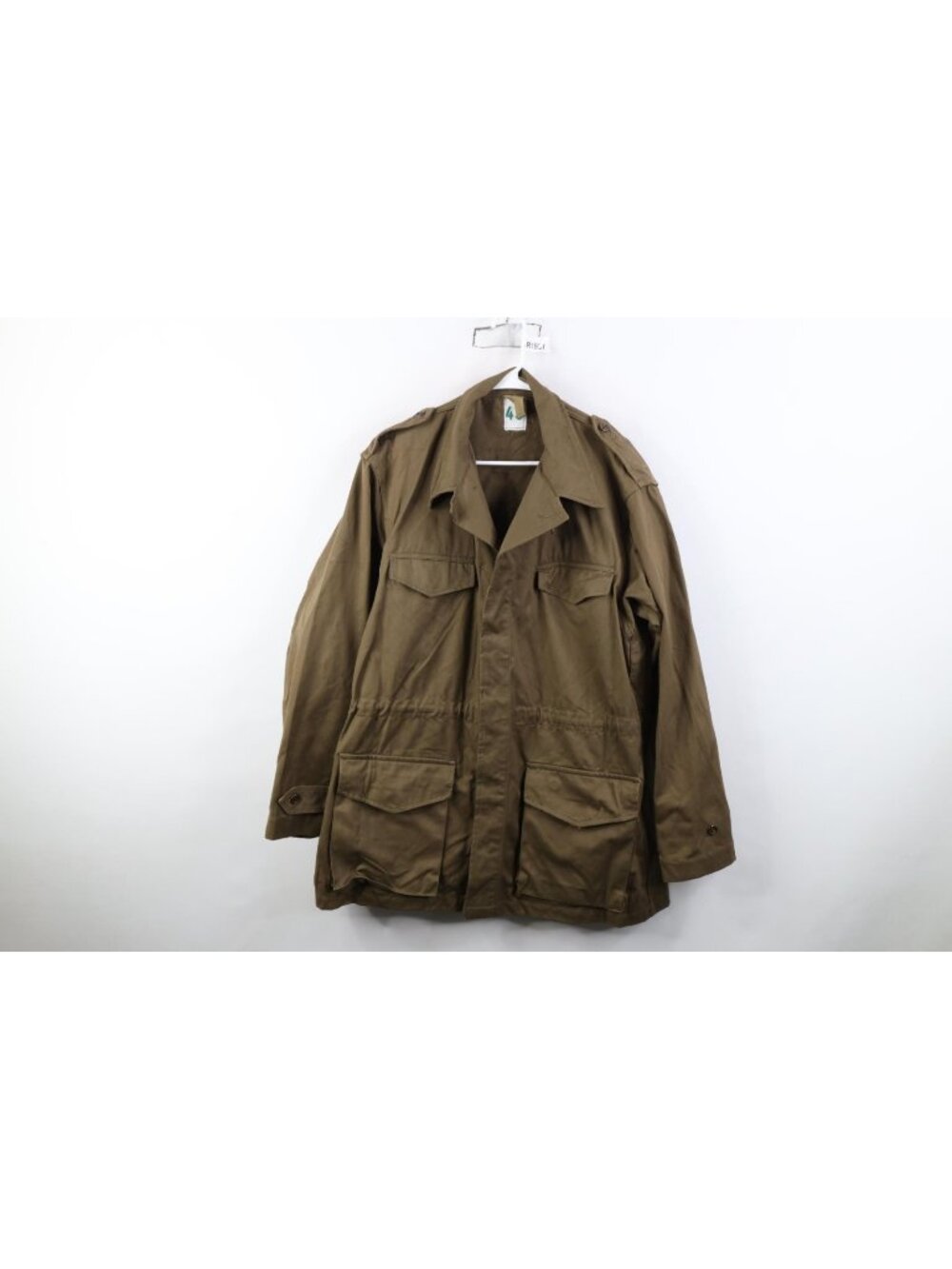 Vtg 70s French Military Mens 49 HBT Herringbone Twill M47 Field Jacket France